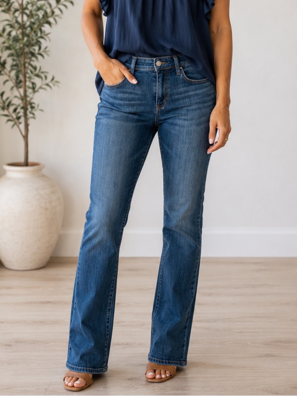 Pilcro & the Letterpress Hyphen Jeans Size 28 Mid Rise Straight Leg Stretch Deni